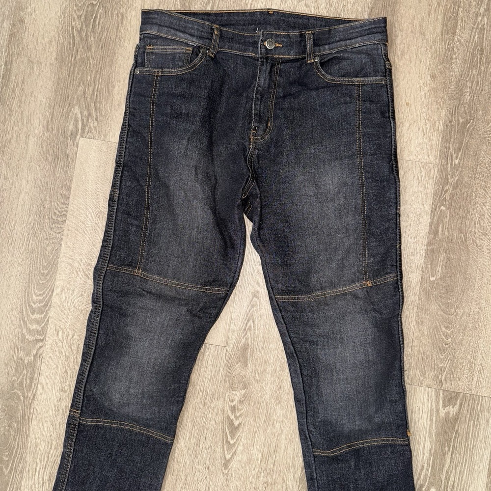 Rider Protec Slim Jeans Men's 32x35 Dark Blue Wash Motorcycle Armored Stretch